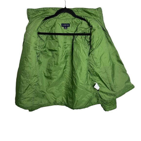 Lands End M Green Quilted Mockneck Jacket Lightweight Fall Thermolite Barn Chore - Picture 9 of 10